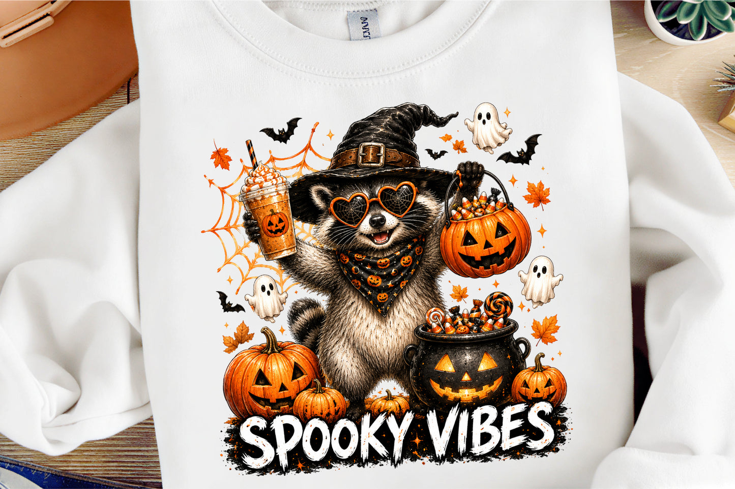 Halloween Funny Raccoon PNG Cute Spooky Animal Fall Sublimation