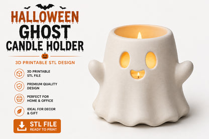 Halloween Ghost Candle Holder 3D STL