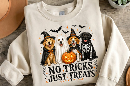 Halloween Ghost Dog PNG | No Tricks Just Treats Spooky Dog Halloween | Cute Puppy Fall Sublimation Design