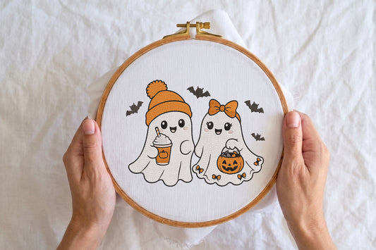 Halloween Ghost Embroidery Design – Cute Spooky Ghost Machine Embroidery Pattern, Halloween Embroidery Design