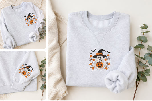 Halloween Ghost Pumpkin Embroidery