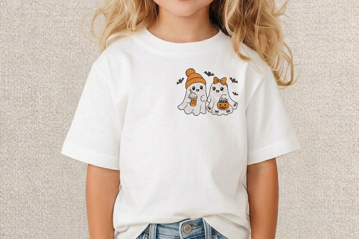 Halloween Ghost Embroidery Design – Cute Spooky Ghost Machine Embroidery Pattern, Halloween Embroidery Design