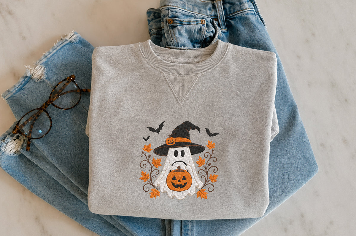 Halloween Ghost Pumpkin Embroidery