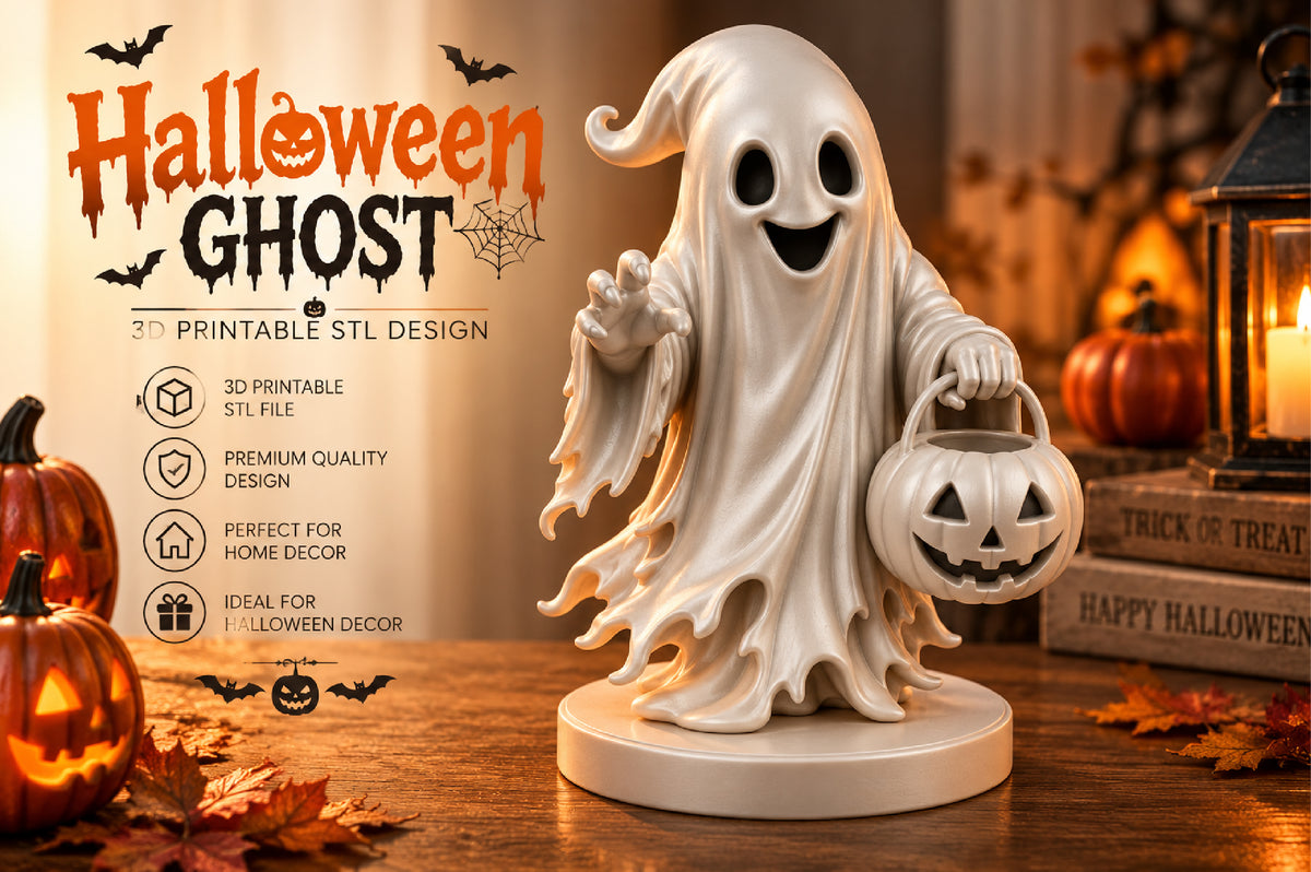 Halloween Ghost Figurine 3D STL File