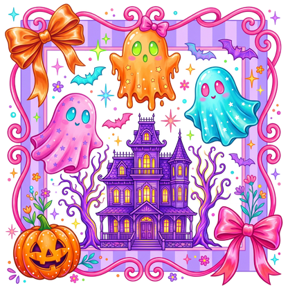 Halloween Ghost Haunted House PNG