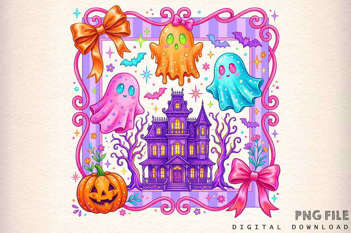 Halloween Ghost Haunted House PNG