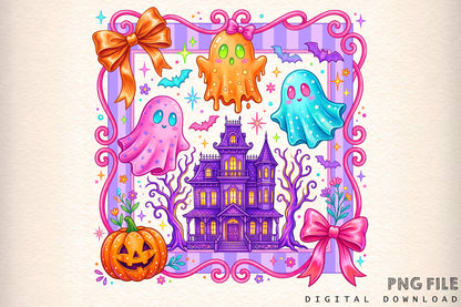 Halloween Ghost Haunted House PNG