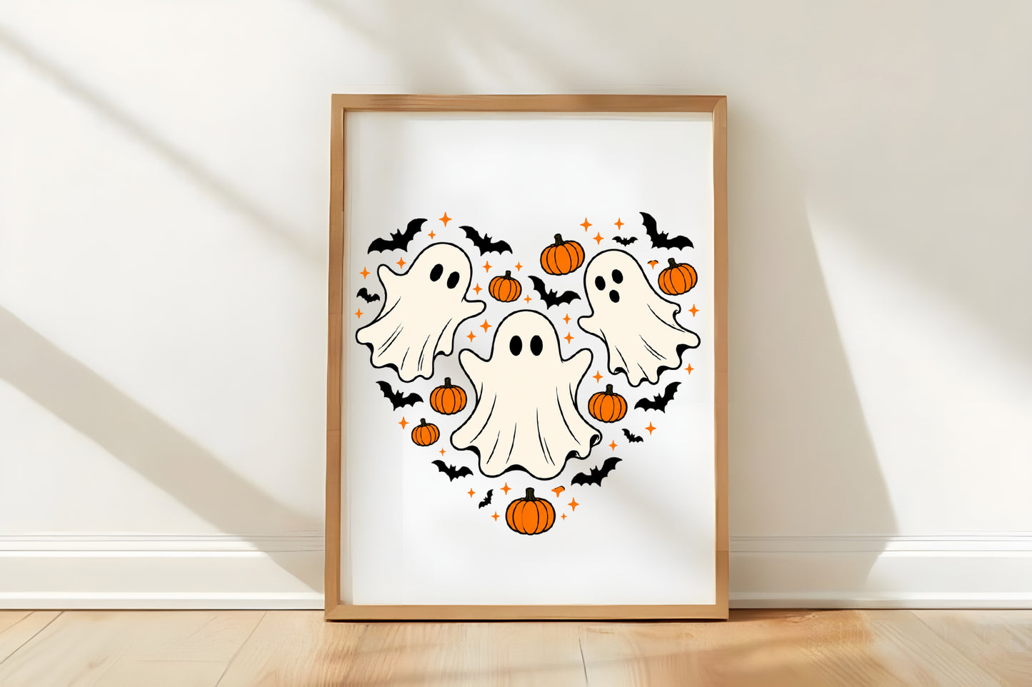 Halloween Ghost Pumpkin PNG | Cute Spooky Ghost Bat Pumpkin Clipart | Halloween Sublimation Design