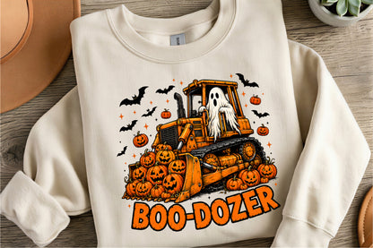 Halloween Ghost Pumpkin Truck PNG | Boo Dozer Halloween Clipart | Spooky Construction Vehicle Pumpkin Sublimation Design