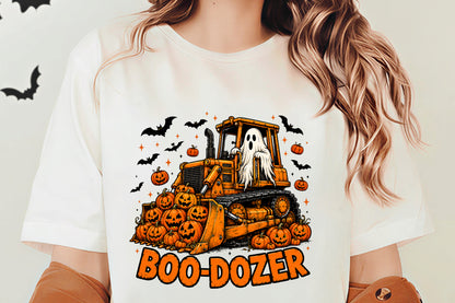 Halloween Ghost Pumpkin Truck PNG | Boo Dozer Halloween Clipart | Spooky Construction Vehicle Pumpkin Sublimation Design