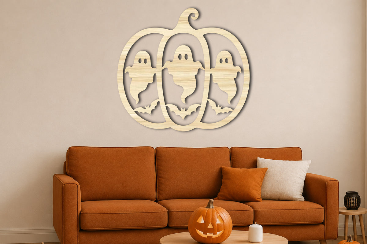 Halloween Ghost Pumpkin SVG | Ghost Pumpkin Laser Cut SVG