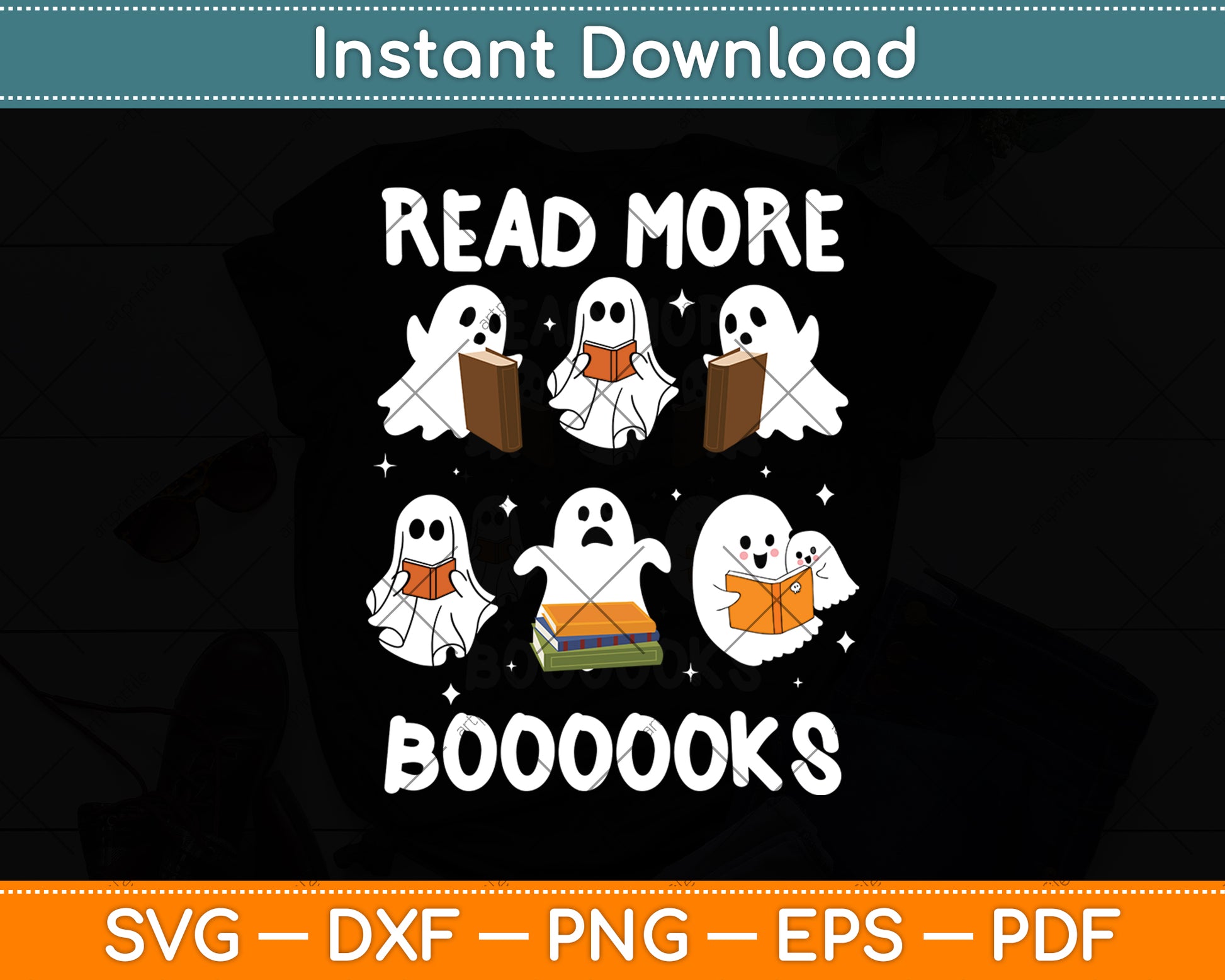 Halloween Ghost Read More Books Svg Digital Cutting File