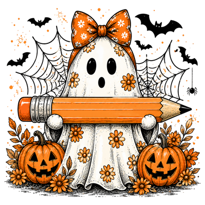 Halloween Ghost Teacher Pencil PNG Sublimation