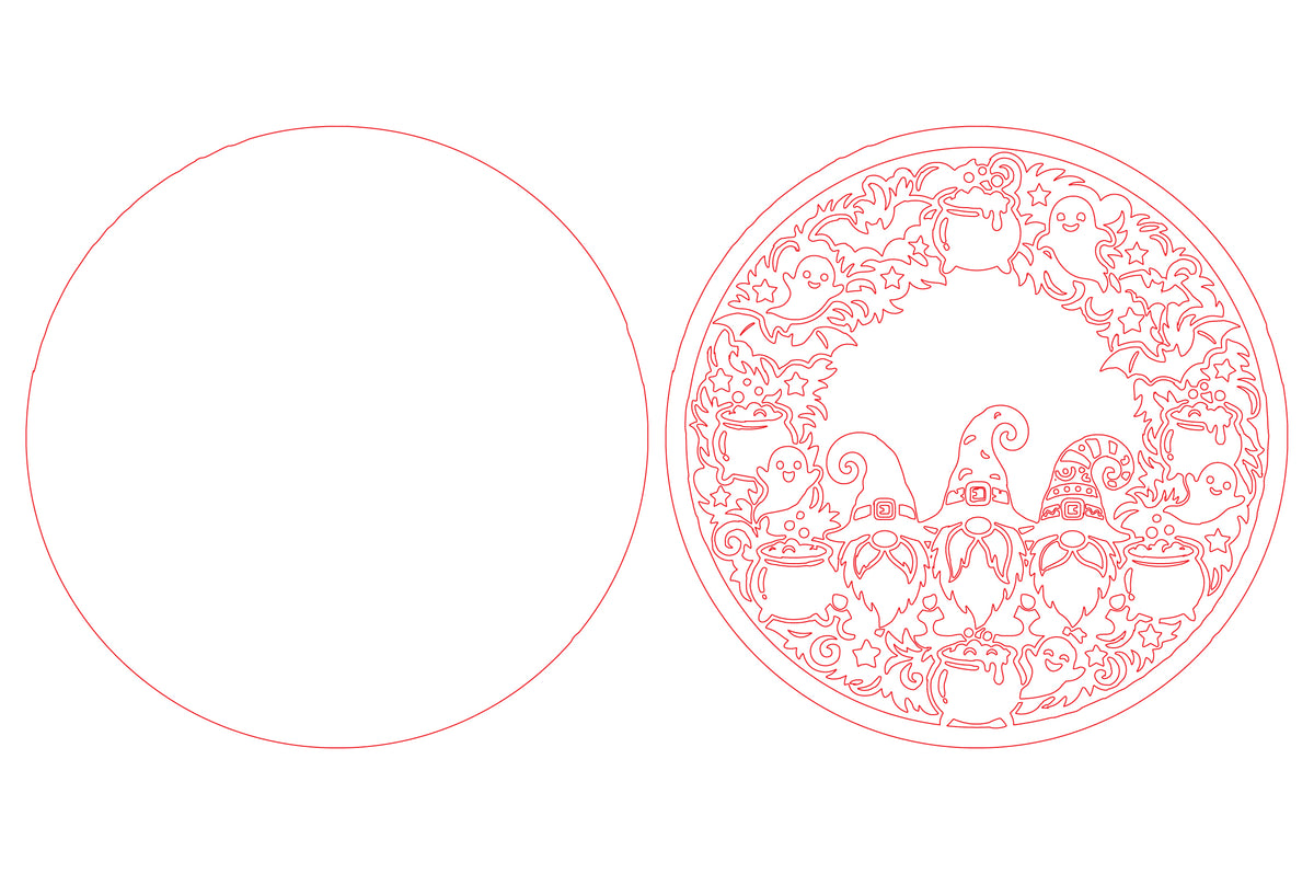 Halloween Gnome Wreath SVG