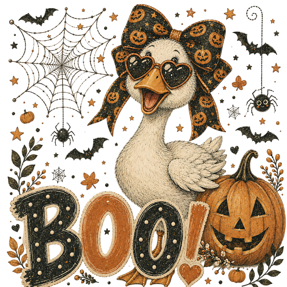 Halloween Goose Boo Pumpkin PNG