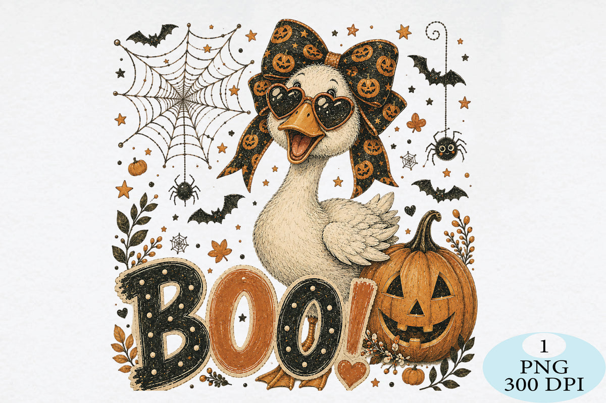 Halloween Goose Boo Pumpkin PNG