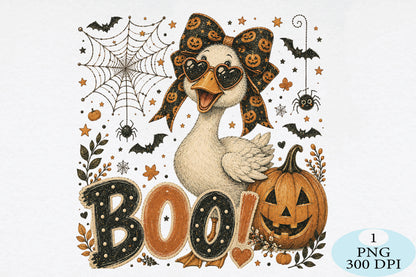 Halloween Goose Boo Pumpkin PNG