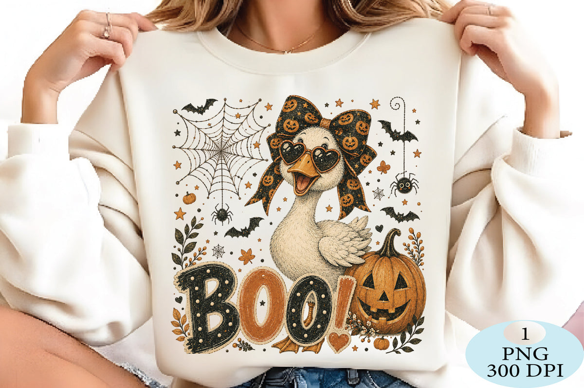 Halloween Goose Boo Pumpkin PNG