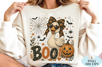 Halloween Goose Boo Pumpkin PNG