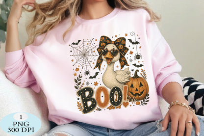 Halloween Goose Boo Pumpkin PNG