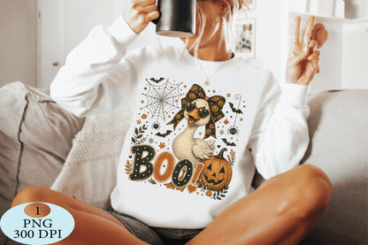 Halloween Goose Boo Pumpkin PNG