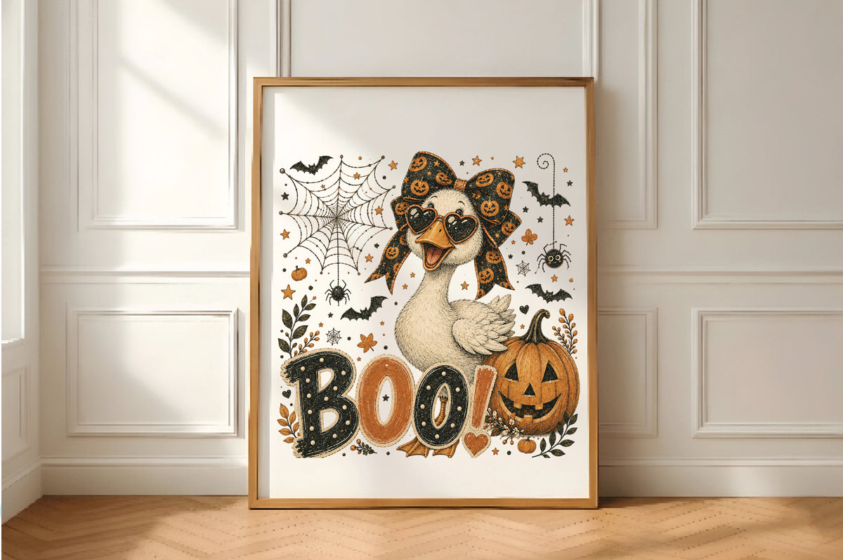 Halloween Goose Boo Pumpkin PNG