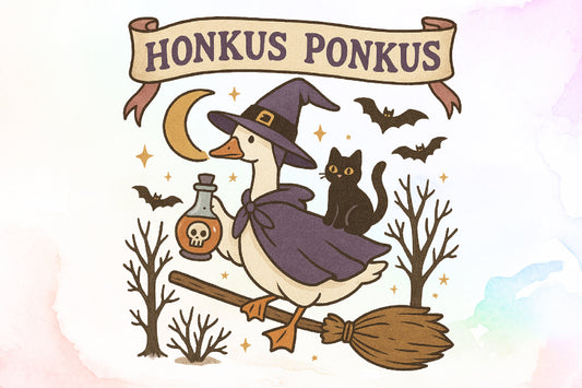 Halloween Goose PNG Silly Witch Goose Honkus Ponkus