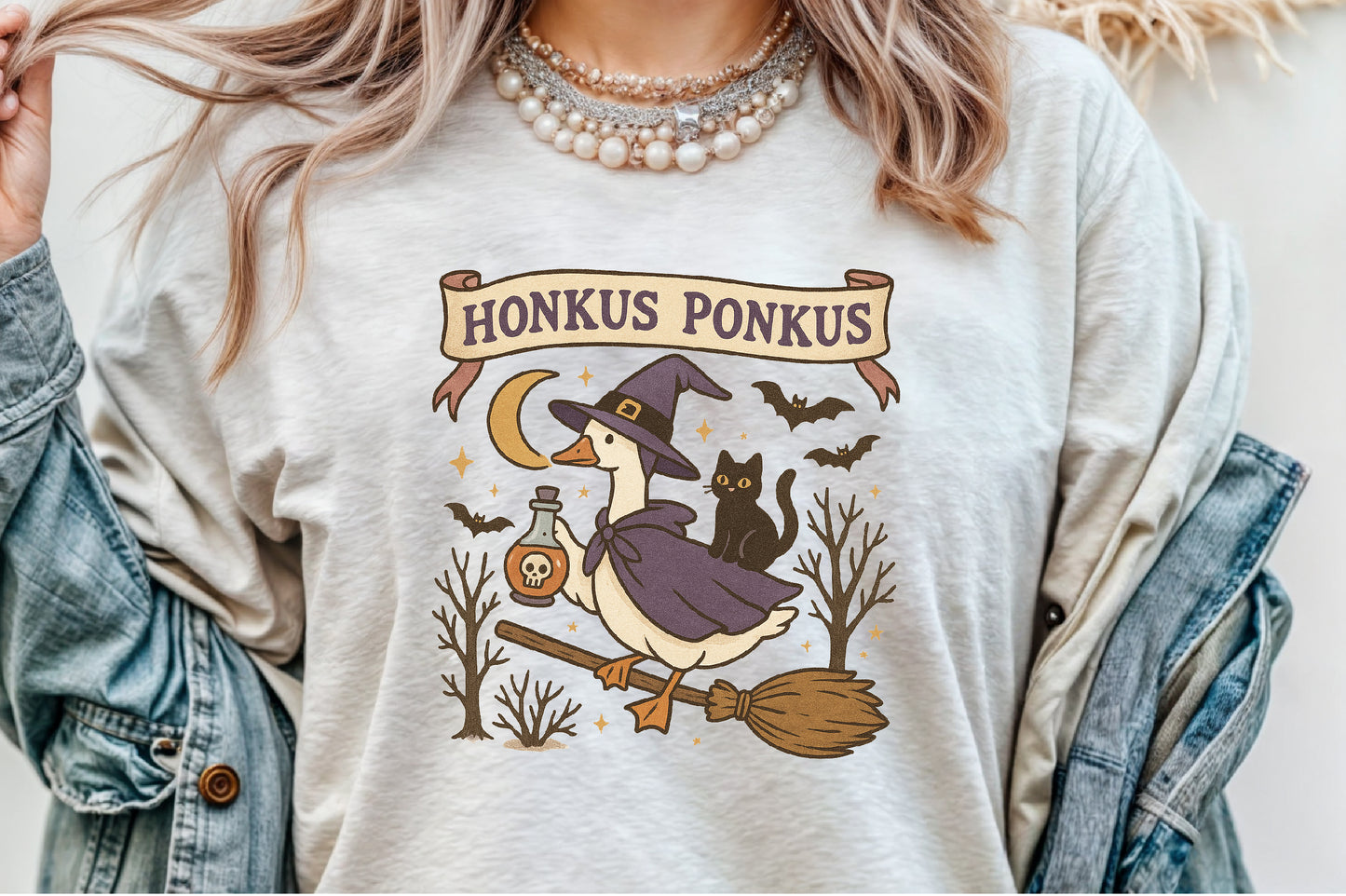 Halloween Goose PNG Silly Witch Goose Honkus Ponkus