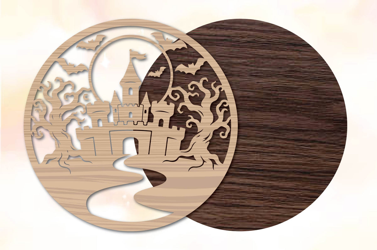 Halloween Haunted Castle Laser Cut SVG