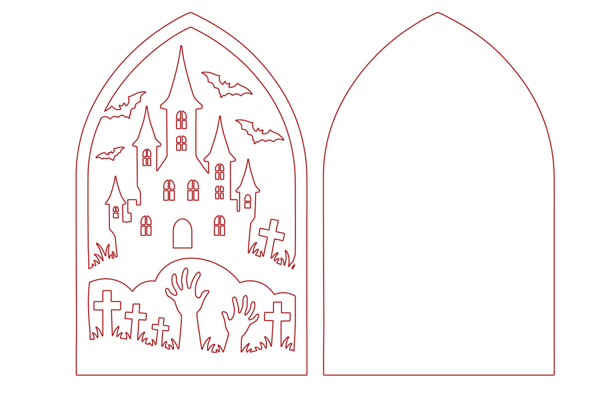 Halloween Haunted Castle Laser Cut SVG