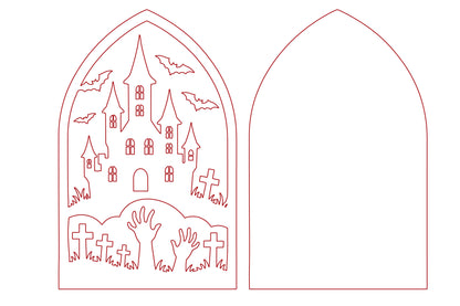 Halloween Haunted Castle Laser Cut SVG