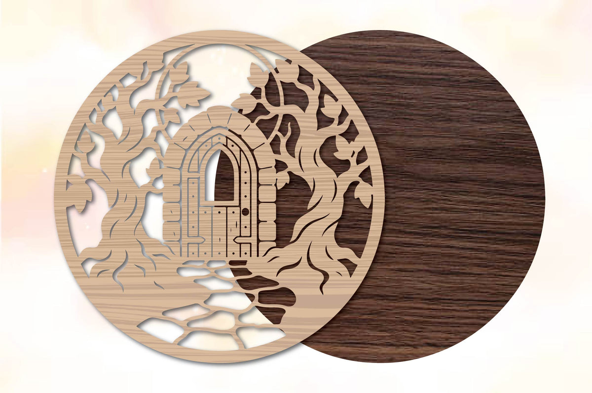 Halloween Haunted Door Laser Cut SVG