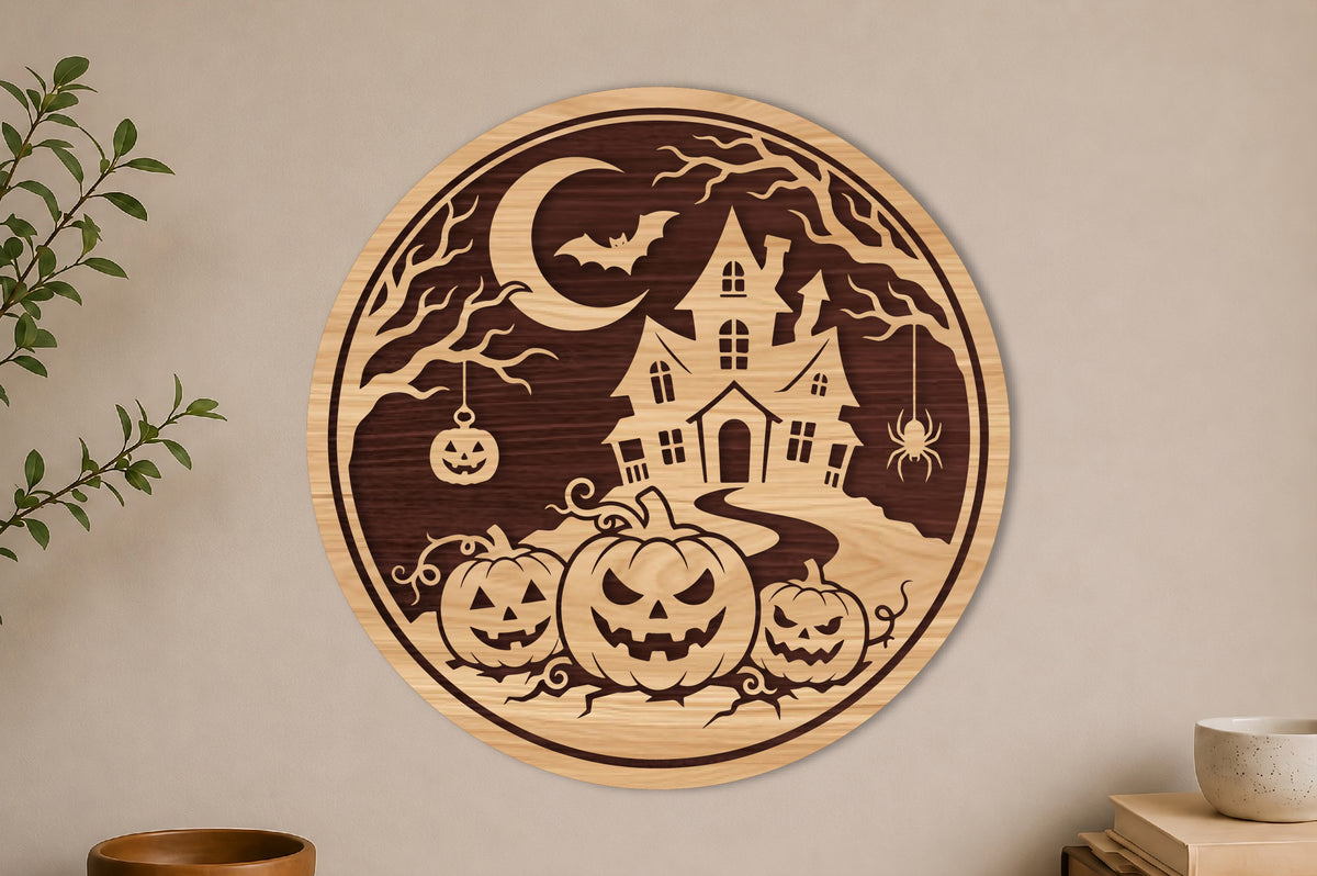 Halloween Haunted House Laser Cut SVG
