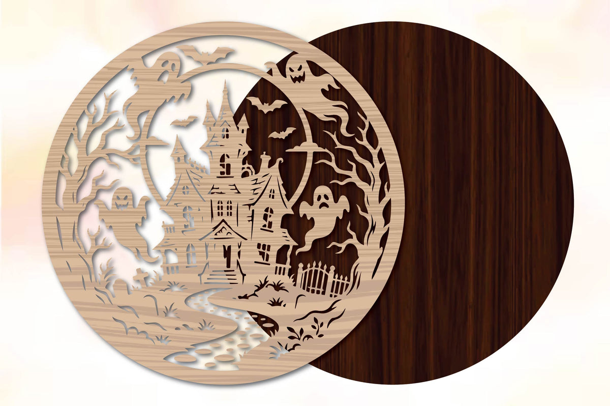 Halloween Haunted House Laser Cut SVG