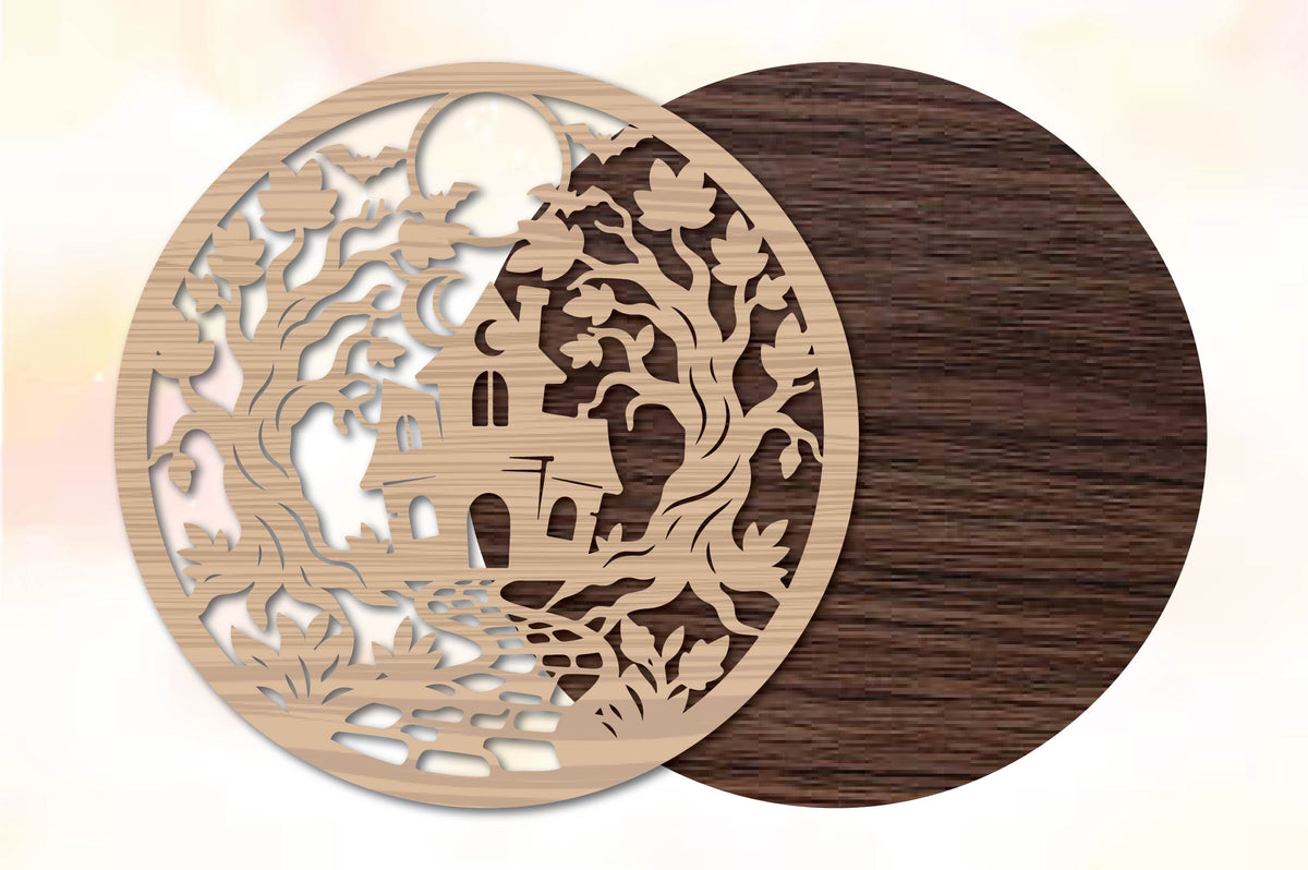 Halloween Haunted House Laser Cut SVG