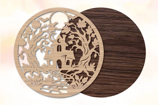 Halloween Haunted House Laser Cut SVG