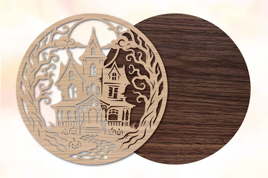Halloween Haunted House Laser Cut SVG