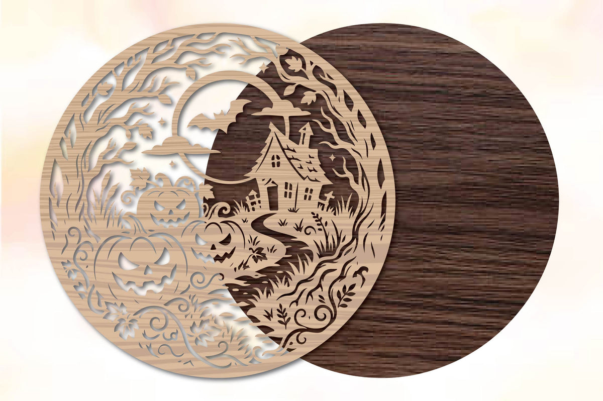 Halloween Haunted House Pumpkin Laser Cut SVG
