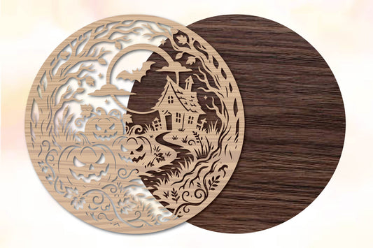 Halloween Haunted House Pumpkin Laser Cut SVG