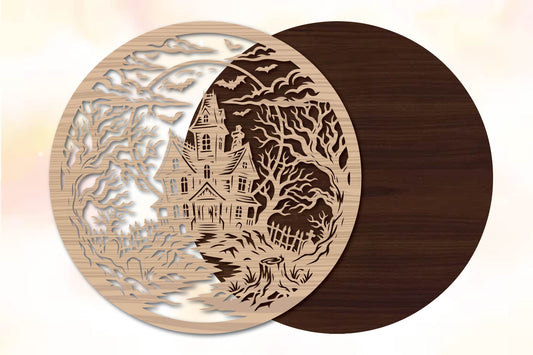 Halloween Haunted Mansion Laser Cut SVG