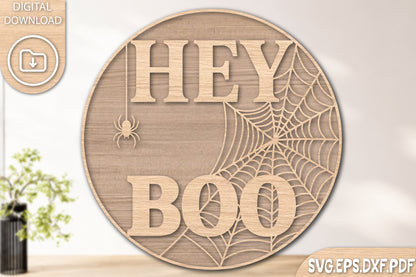 Hey Boo Halloween Laser Cut SVG