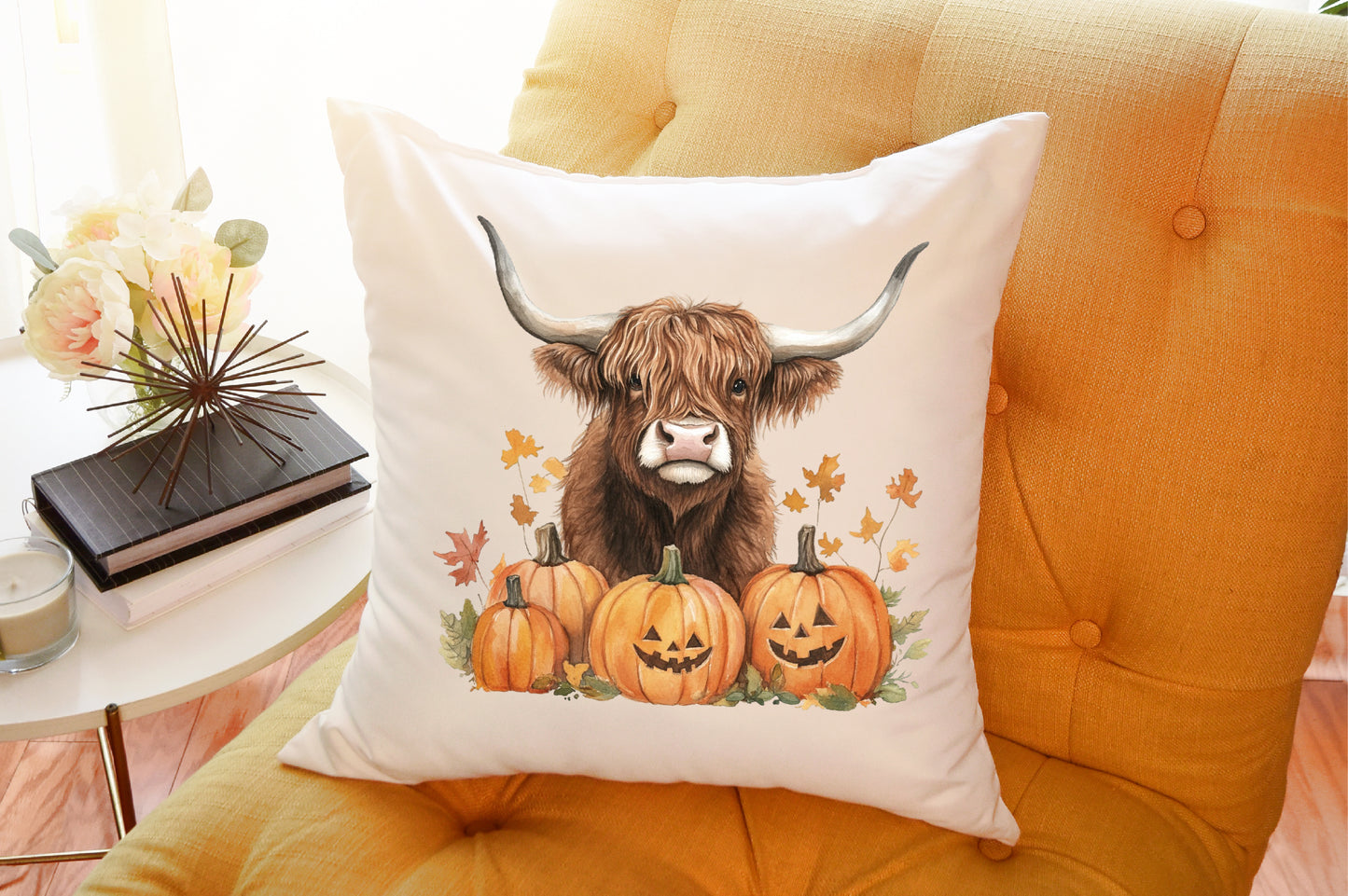 Halloween Highland Cow PNG Bundle Spooky Cow Clipart