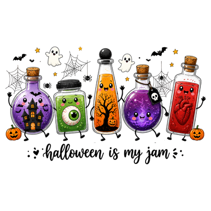 Halloween Is My Jam Spooky Potion Jars PNG Halloween Sublimation