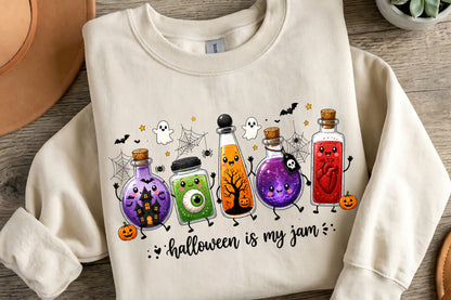 Halloween Is My Jam Spooky Potion Jars PNG Halloween Sublimation