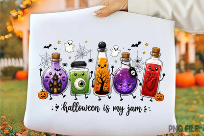 Halloween Is My Jam Spooky Potion Jars PNG Halloween Sublimation