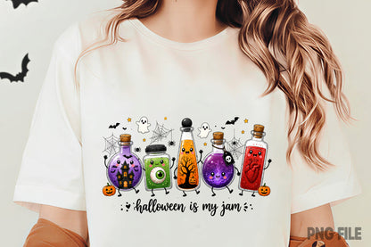 Halloween Is My Jam Spooky Potion Jars PNG Halloween Sublimation