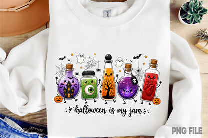 Halloween Is My Jam Spooky Potion Jars PNG Halloween Sublimation