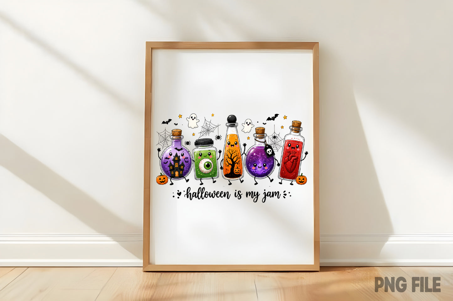 Halloween Is My Jam Spooky Potion Jars PNG Halloween Sublimation