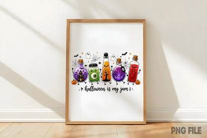 Halloween Is My Jam Spooky Potion Jars PNG Halloween Sublimation