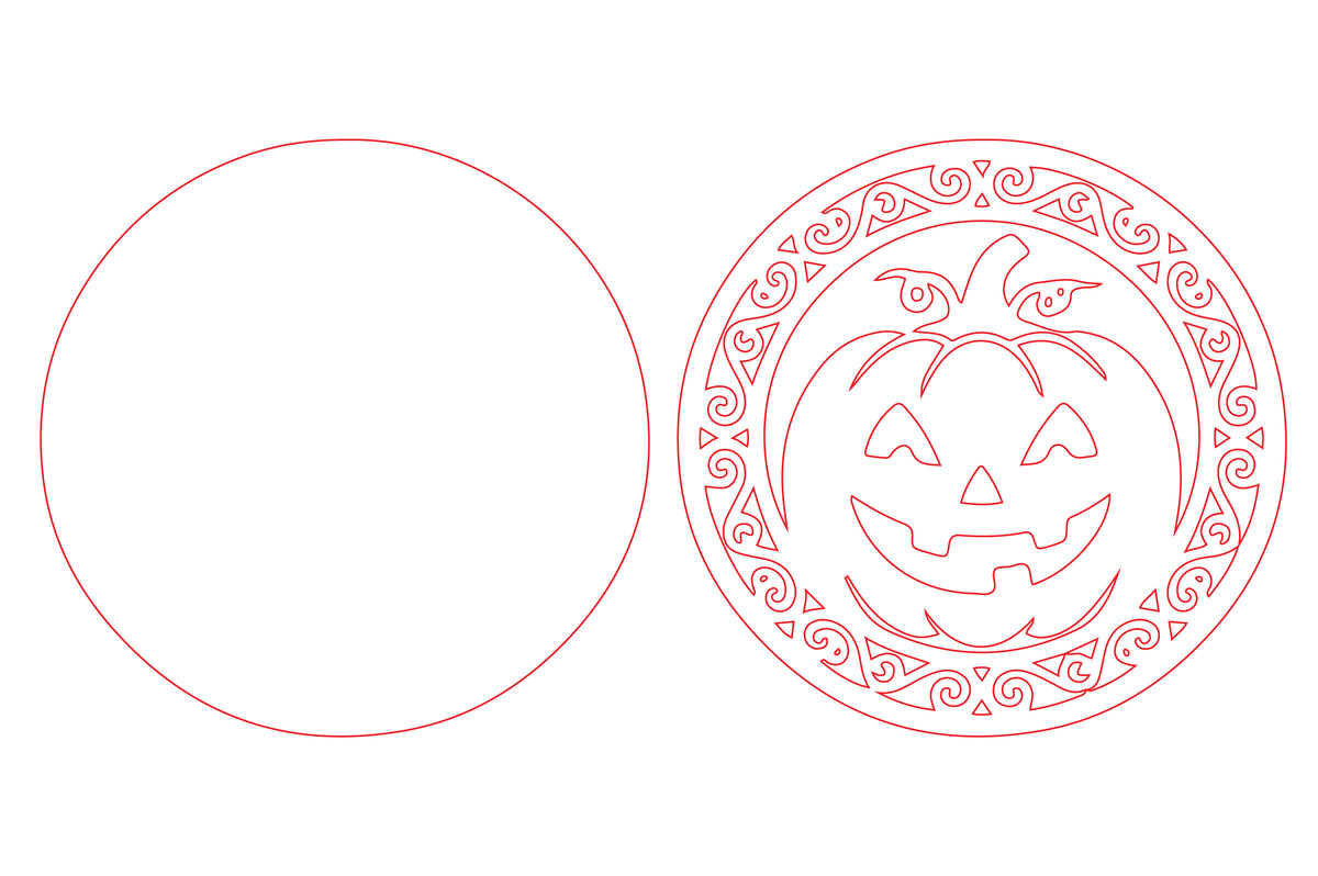 Halloween Jack O Lantern Round Door Hanger SVG